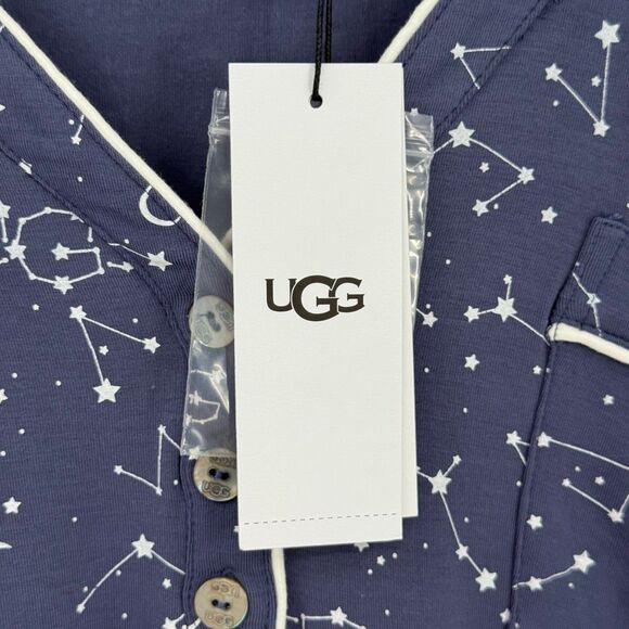 UGG Henning Sleep Dress II Nightgown Constellation Pattern Blue Women Large NWT - Picture 5 of 10